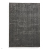 Washable Kara Plush Soft Plain Eco-Friendly Recycled Polyester Shaggy Charcoal Rug