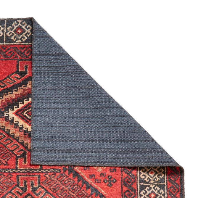 Washable Kashmar 2016 Traditional Persian Tribal Diamond Medallion Border Soft Digitally Printed Lightweight Textured Polyester Flatweave Burnt Terracotta Red/Deep Crimson Red/Charcoal/Ivory//Grey/Brown Rug-Think Rugs-Rug Love - The Most Loved Rug Store