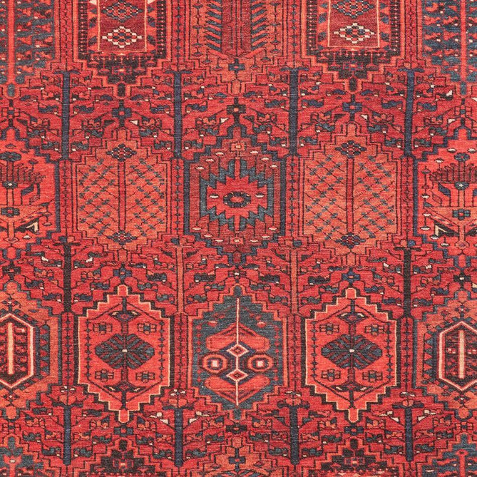 Washable Kashmar 2022 Traditional Tribal Afghan Bokhara Grid Border Soft Digitally Printed Lightweight Textured Polyester Flatweave Deep Crimson Red/Navy/Terra/Charcoal/Ivory/Beige Rug-Think Rugs-Rug Love - The Most Loved Rug Store