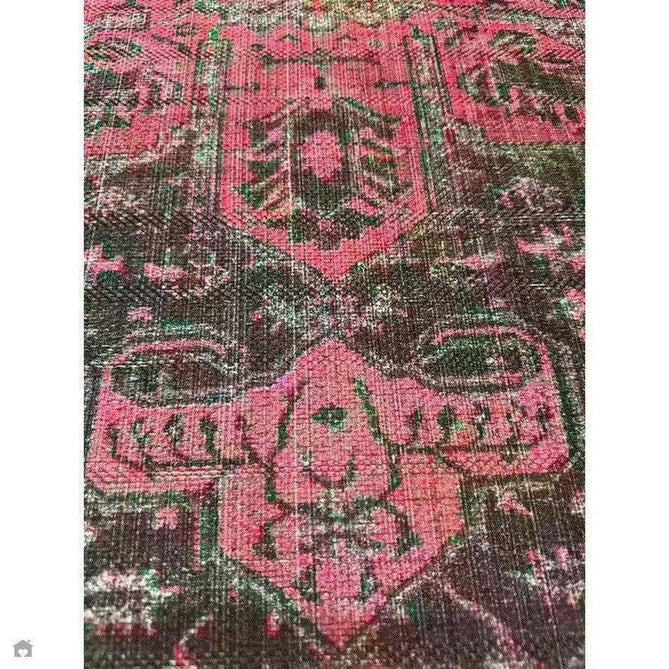 Washable Kaya Alya KY16 Traditional Persian Vintage Distressed Floral Durable Chenille Polyester Flatweave Fuchsia Red/Pink/Black/Multicolour Rug-Asiatic Carpets-Rug Love - The Most Loved Rug Store
