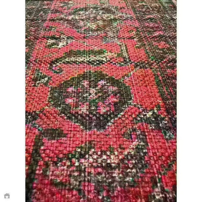 Washable Kaya Alya KY16 Traditional Persian Vintage Distressed Floral Durable Chenille Polyester Flatweave Fuchsia Red/Pink/Black/Multicolour Rug-Asiatic Carpets-Rug Love - The Most Loved Rug Store