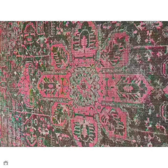 Washable Kaya Alya KY16 Traditional Persian Vintage Distressed Floral Durable Chenille Polyester Flatweave Fuchsia Red/Pink/Black/Multicolour Rug-Asiatic Carpets-Rug Love - The Most Loved Rug Store