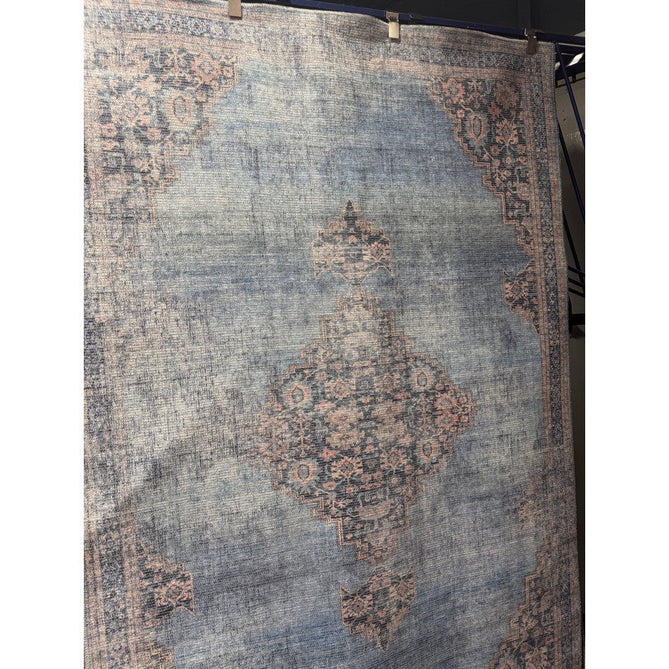 Washable Kaya Dana KY08 Traditional Persian Vintage Distressed Floral Durable Chenille Polyester Flatweave Blue/Brown/Pink/Red Rust/Multicolour Rug-Asiatic Carpets-Rug Love - The Most Loved Rug Store