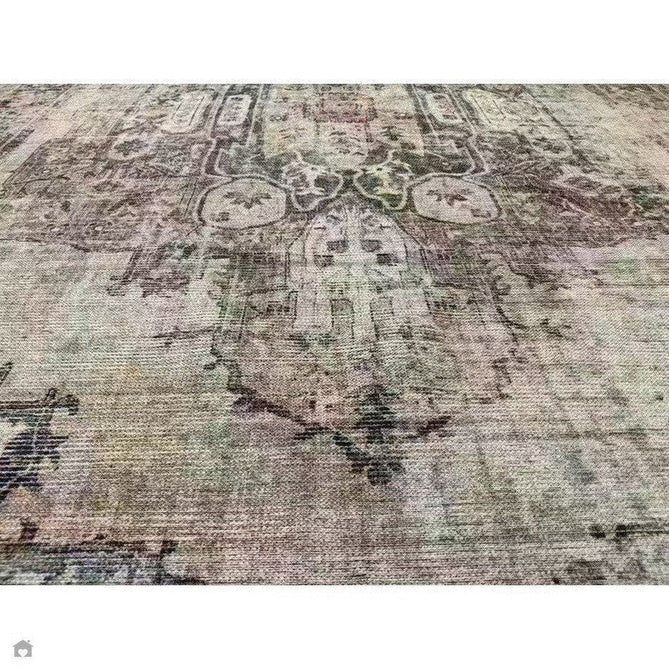 Washable Kaya Lila KY12 Traditional Persian Vintage Distressed Floral Durable Chenille Polyester Flatweave Beige/Red Pink/Blue/Cream/Multicolour Rug-Asiatic Carpets-Rug Love - The Most Loved Rug Store