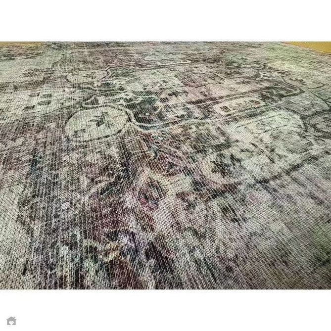 Washable Kaya Lila KY12 Traditional Persian Vintage Distressed Floral Durable Chenille Polyester Flatweave Beige/Red Pink/Blue/Cream/Multicolour Rug-Asiatic Carpets-Rug Love - The Most Loved Rug Store