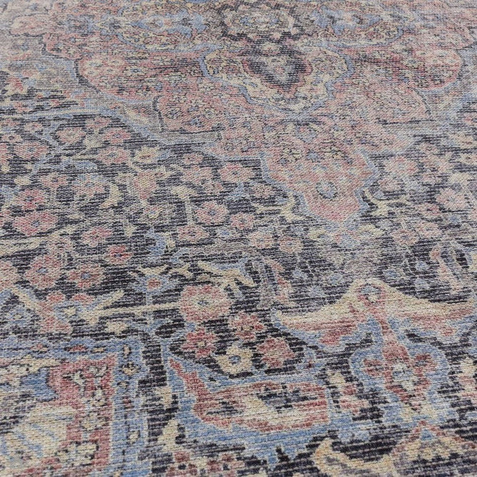 Washable Kaya Rana KY11 Traditional Persian Vintage Distressed Floral Durable Chenille Polyester Flatweave Red/Blue/Multicolourcolour Rug-Asiatic Carpets-Rug Love - The Most Loved Rug Store