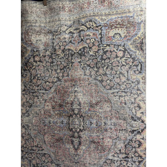 Washable Kaya Rana KY11 Traditional Persian Vintage Distressed Floral Durable Chenille Polyester Flatweave Red/Blue/Multicolourcolour Rug-Asiatic Carpets-Rug Love - The Most Loved Rug Store