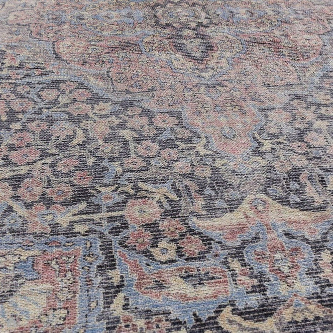 Washable Kaya Rana KY11 Traditional Persian Vintage Distressed Floral Durable Chenille Polyester Flatweave Red/Blue/Multicolourcolour Rug-Asiatic Carpets-Rug Love - The Most Loved Rug Store