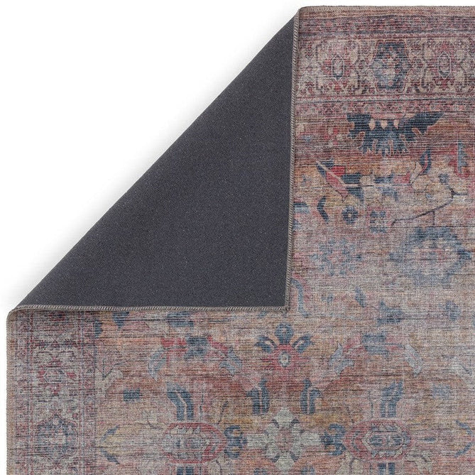 Washable Kaya Sima KY06 Traditional Persian Vintage Distressed Floral Durable Chenille Polyester Flatweave Red/Blue/Pink/Grey/Yellow/Multicolour Rug-Asiatic Carpets-Rug Love - The Most Loved Rug Store
