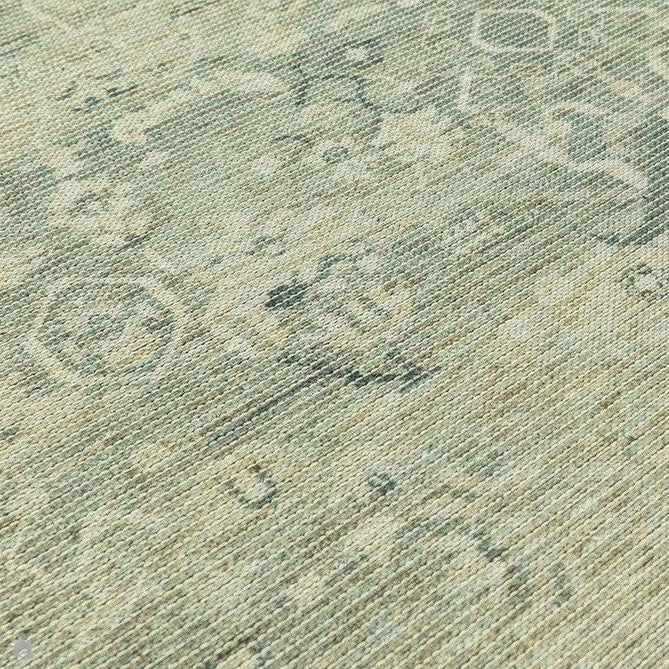 Washable Kaya Vida KY04 Traditional Persian Vintage Distressed Floral Durable Chenille Polyester Flatweave Pale Sage Green/Beige/Grey/Multicolour Rug-Asiatic Carpets-Rug Love - The Most Loved Rug Store