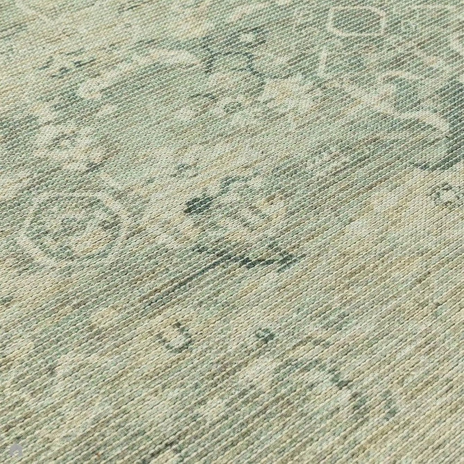 Washable Kaya Vida KY04 Traditional Persian Vintage Distressed Floral Durable Chenille Polyester Flatweave Pale Sage Green/Beige/Grey/Multicolour Rug-Asiatic Carpets-Rug Love - The Most Loved Rug Store