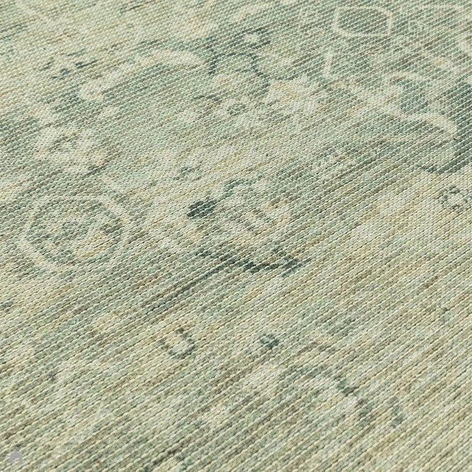 Washable Kaya Vida KY04 Traditional Persian Vintage Distressed Floral Durable Chenille Polyester Flatweave Pale Sage Green/Beige/Grey/Multicolour Rug-Asiatic Carpets-Rug Love - The Most Loved Rug Store