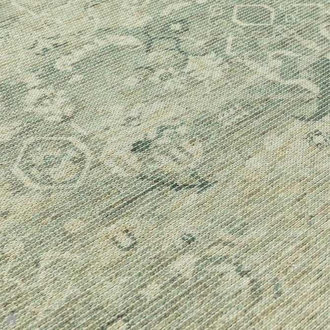 Washable Kaya Vida KY04 Traditional Persian Vintage Distressed Floral Durable Chenille Polyester Flatweave Pale Sage Green/Beige/Grey/Multicolour Rug-Asiatic Carpets-Rug Love - The Most Loved Rug Store