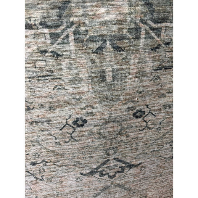Washable Kaya Vida KY04 Traditional Persian Vintage Distressed Floral Durable Chenille Polyester Flatweave Pale Sage Green/Beige/Grey/Multicolour Rug-Asiatic Carpets-Rug Love - The Most Loved Rug Store