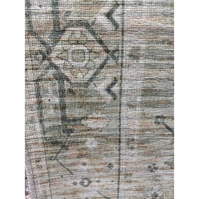 Washable Kaya Vida KY04 Traditional Persian Vintage Distressed Floral Durable Chenille Polyester Flatweave Pale Sage Green/Beige/Grey/Multicolour Rug-Asiatic Carpets-Rug Love - The Most Loved Rug Store