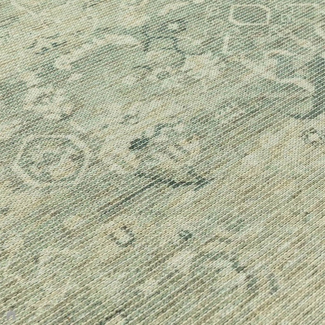 Washable Kaya Vida KY04 Traditional Persian Vintage Distressed Floral Durable Chenille Polyester Flatweave Pale Sage Green/Beige/Grey/Multicolour Rug-Asiatic Carpets-Rug Love - The Most Loved Rug Store