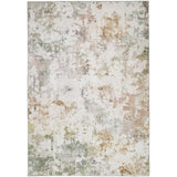Washable Liberty LIB102 Modern Abstract Distressed Easy-Care Soft Smooth Velvet Touch Polyester Short Pile Flatweave Pastel Rug