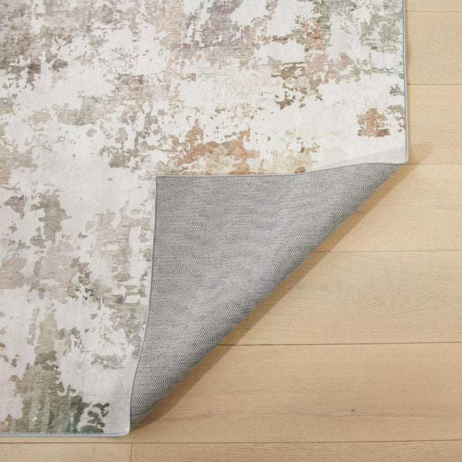 Washable Liberty LIB102 Modern Abstract Distressed Easy-Care Soft Smooth Velvet Touch Polyester Short Pile Flatweave Pastel/Ivory/Sage/Sand/Clay Terra/Taupe Rug-Concept Looms-Rug Love - The Most Loved Rug Store