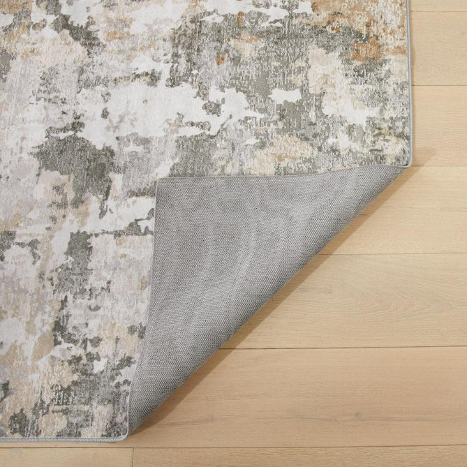 Washable Liberty LIB106 Modern Abstract Distressed Easy-Care Soft Smooth Velvet Touch Polyester Short Pile Flatweave Quarry/Ivory/Steel Grey/Charcoal/Beige/Ochre Rug-Concept Looms-Rug Love - The Most Loved Rug Store