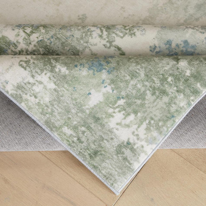 Washable Liberty LIB109 Modern Abstract Distressed Easy-Care Soft Smooth Velvet Touch Polyester Short Pile Flatweave Ivory/Seafoam Green/Teal Blue/Grey/Olive Rug-Concept Looms-Rug Love - The Most Loved Rug Store
