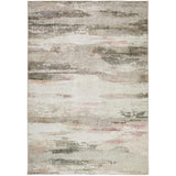 Washable Liberty LIB111 Modern Abstract Distressed Easy-Care Soft Smooth Velvet Touch Polyester Short Pile Flatweave Beige Rug
