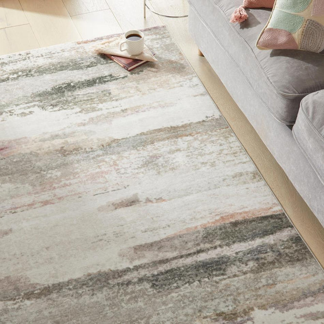 Washable Liberty LIB111 Modern Abstract Distressed Easy-Care Soft Smooth Velvet Touch Polyester Short Pile Flatweave Beige/Taupe/Grey/Blush/Ivory/Charcoal Rug-Concept Looms-Rug Love - The Most Loved Rug Store