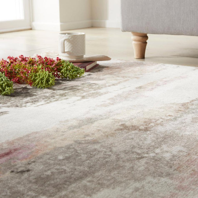 Washable Liberty LIB111 Modern Abstract Distressed Easy-Care Soft Smooth Velvet Touch Polyester Short Pile Flatweave Beige/Taupe/Grey/Blush/Ivory/Charcoal Rug-Concept Looms-Rug Love - The Most Loved Rug Store