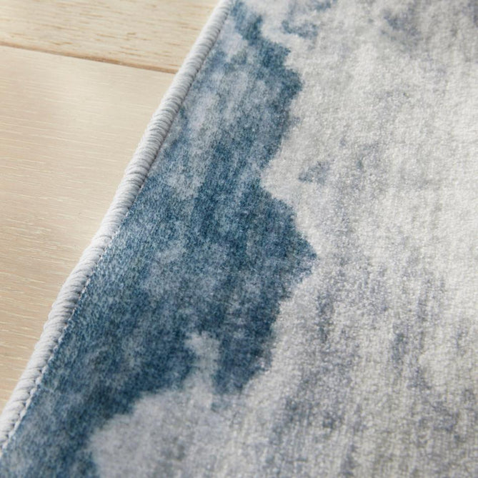 Washable Liberty LIB112 Modern Abstract Distressed Easy-Care Soft Smooth Velvet Touch Polyester Short Pile Flatweave Ivory/Slate Blue/Light Grey/Charcoal/Beige Rug-Concept Looms-Rug Love - The Most Loved Rug Store