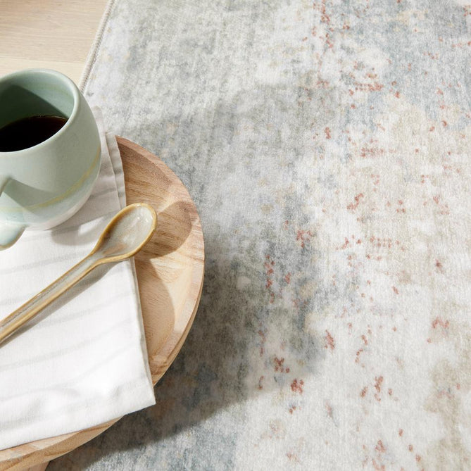 Washable Liberty LIB113 Modern Abstract Distressed Easy-Care Soft Smooth Velvet Touch Polyester Short Pile Flatweave Ivory/Light Grey/Pale Blue/Beige/Blush/Taupe Rug-Concept Looms-Rug Love - The Most Loved Rug Store