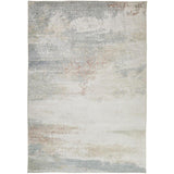 Washable Liberty LIB113 Modern Abstract Distressed Easy-Care Soft Smooth Velvet Touch Polyester Short Pile Flatweave Light Multi Rug