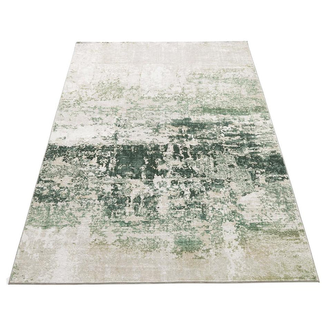 Washable Lux LUX11 Modern Abstract Distressed Soft-Touch Silky Smooth Faux Rabbit Fur Polyester Flatweave Ivory/Olive Rug-Concept Looms-Rug Love - The Most Loved Rug Store