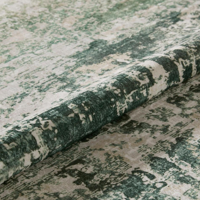 Washable Lux LUX11 Modern Abstract Distressed Soft-Touch Silky Smooth Faux Rabbit Fur Polyester Flatweave Ivory/Olive Rug-Concept Looms-Rug Love - The Most Loved Rug Store