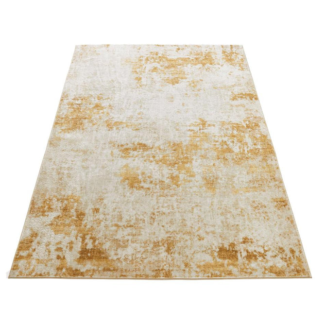Washable Lux LUX12 Modern Abstract Distressed Soft-Touch Silky Smooth Faux Rabbit Fur Polyester Flatweave Light Gold Rug-Concept Looms-Rug Love - The Most Loved Rug Store