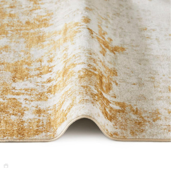 Washable Lux LUX12 Modern Abstract Distressed Soft-Touch Silky Smooth Faux Rabbit Fur Polyester Flatweave Light Gold Rug-Concept Looms-Rug Love - The Most Loved Rug Store