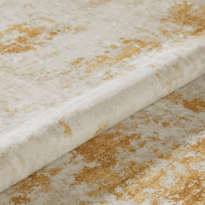 Washable Lux LUX12 Modern Abstract Distressed Soft-Touch Silky Smooth Faux Rabbit Fur Polyester Flatweave Light Gold Rug-Concept Looms-Rug Love - The Most Loved Rug Store