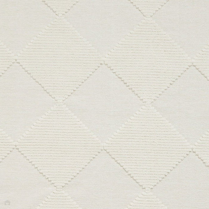 Washable Lyna J0529 Modern Harlequin Checkerboard Diamond Soft-Touch Carved Hi-Lo Ribbed Multi-Textured Polyblend Cream/Ivory Rug-Think Rugs-Rug Love - The Most Loved Rug Store