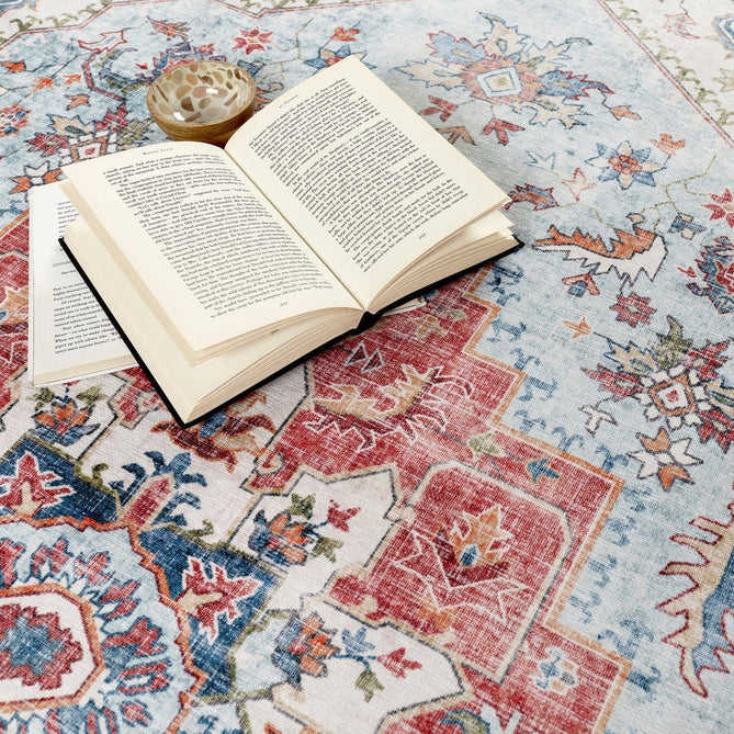 Washable Marrakesh Flatweave Multicolour/Red/Blue Rug-Origins-Rug Love - The Most Loved Rug Store
