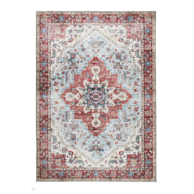 Washable Marrakesh Flatweave Multicolour/Red/Blue Rug-Origins-Rug Love - The Most Loved Rug Store