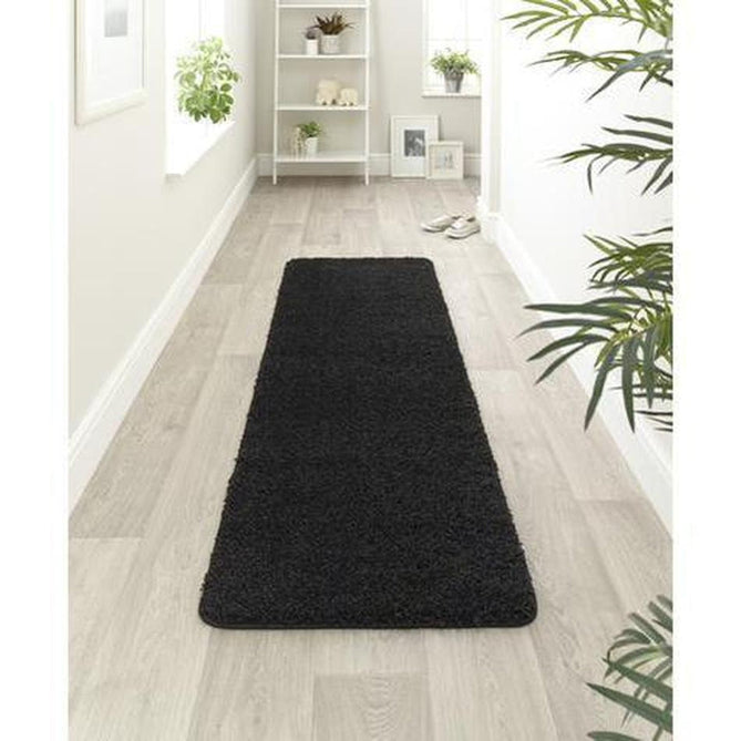 Washable Shaggy Black Runner-Origins-Rug Love - The Most Loved Rug Store