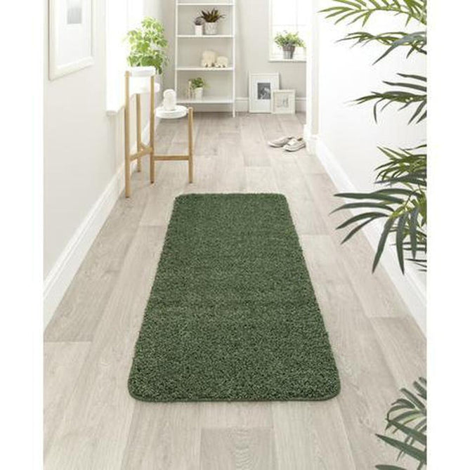 Washable Shaggy Forest Green Runner-Origins-Rug Love - The Most Loved Rug Store