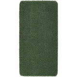 Washable Shaggy Forest Green Runner