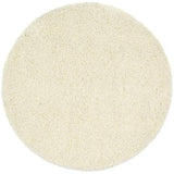 Washable Shaggy Ivory Round Rug