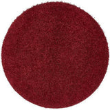 Washable Shaggy Ox Red Round Rug
