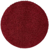 Washable Shaggy Red Round Rug