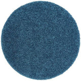 Washable Shaggy Teal Round Rug