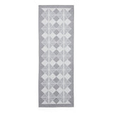 Washable Victoria H1184 Modern Vintage Diamond Grid Triangular Tessellation Lightweight Printed Polyester Flatweave Grey/Light Grey Rug