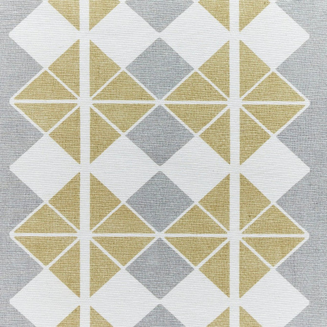 Washable Victoria H1184 Modern Vintage Diamond Grid Triangular Tessellation Lightweight Printed Polyester Flatweave Grey/Yellow Runner-Think Rugs-Rug Love - The Most Loved Rug Store