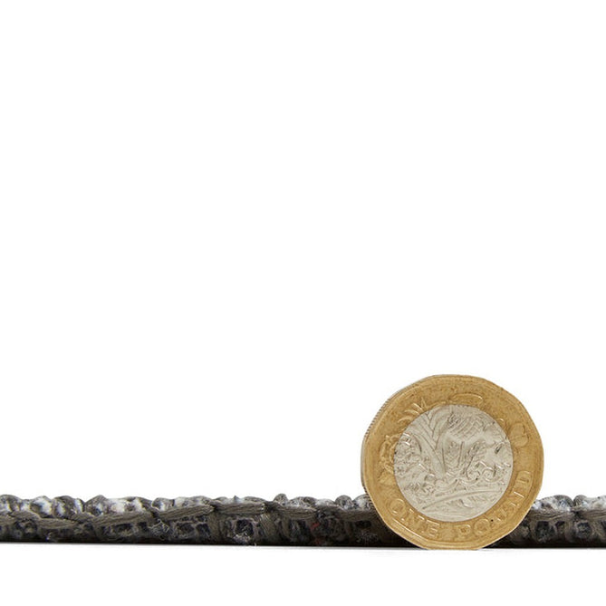 Washable Victoria H1191 Modern Vintage Lotus Floral Tile Mosaic Lightweight Printed Polyester Flatweave Dark Grey Rug-Think Rugs-Rug Love - The Most Loved Rug Store