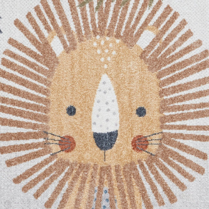 Washable Vida Kids Lion Soft-Touch Textured Lightweight Printed Recycled Polypropylene Flatweave Rug-Think Rugs-Rug Love - The Most Loved Rug Store