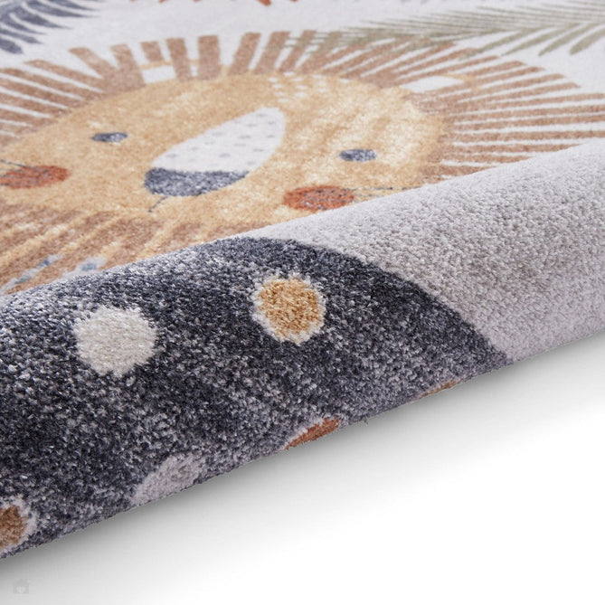 Washable Vida Kids Lion Soft-Touch Textured Lightweight Printed Recycled Polypropylene Flatweave Rug-Think Rugs-Rug Love - The Most Loved Rug Store